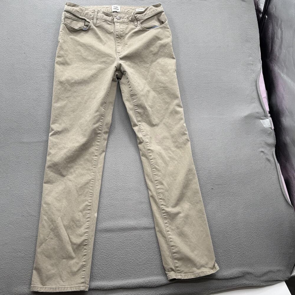 Flint And Tinder Pants Mens 33x34 (Fits 32/33) Beige Straight Stretch Chino‎